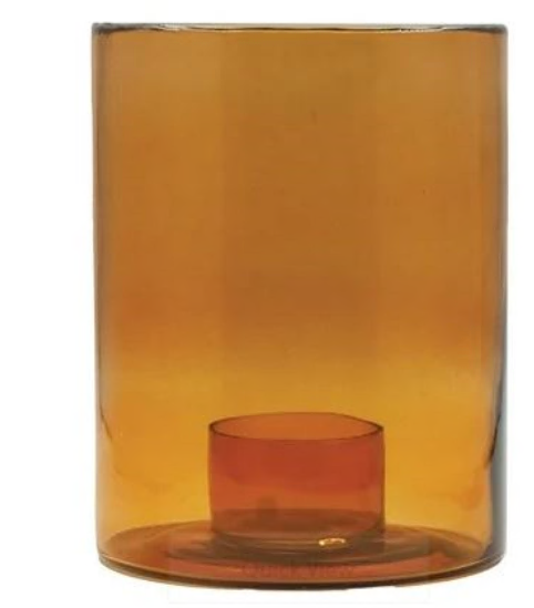 Brown Glass Candle Holder