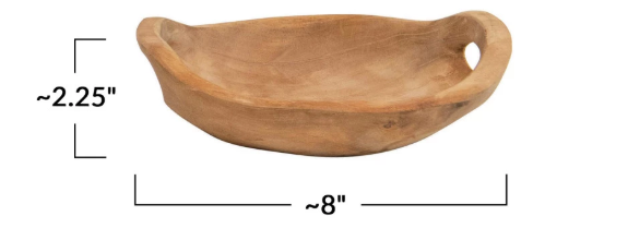 Teak Wood Bowls w/Handles