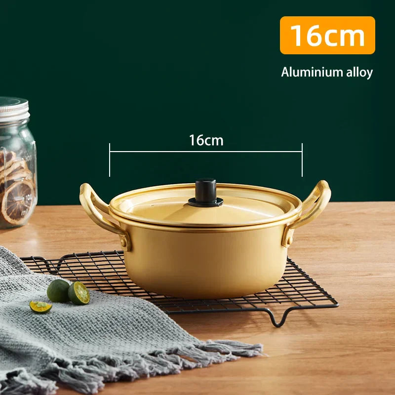 Korean Ramen Cooking Pot Double Ear Soup Pot - Gas Stove Compatible, Home Kitchen
