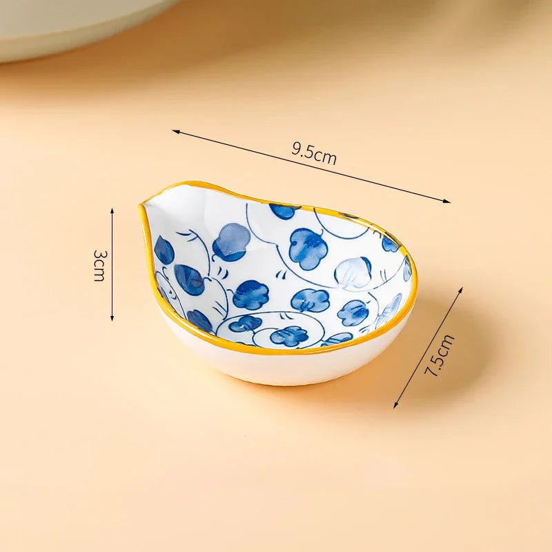 Japanese Style Ceramic Sauce Plate Snack Dish Porcelain Tableware