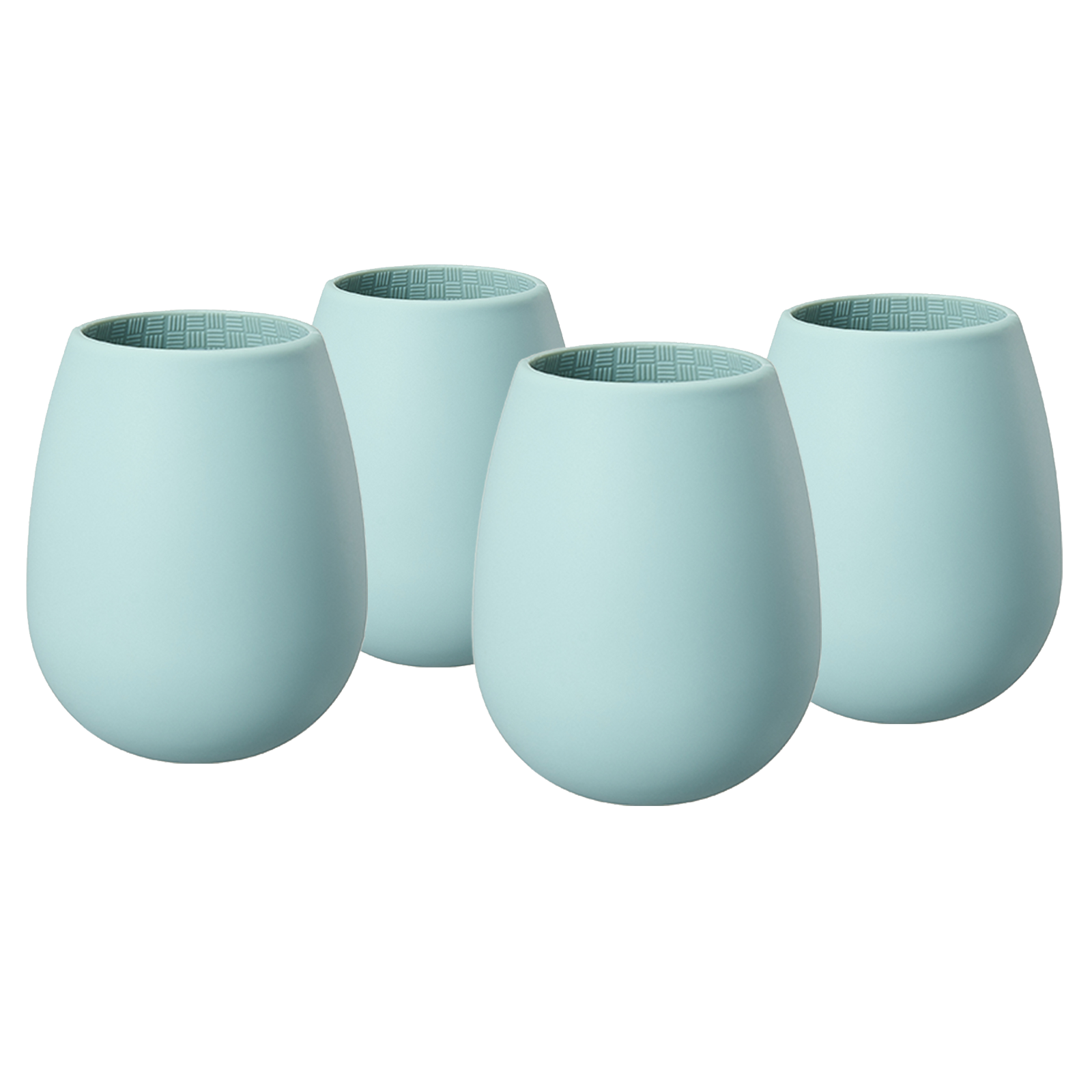 Unbreakable Silicone Stemless Wine Glassware Set Of 4 Reusable Shatterproof Tumbler Drinkware For Wi