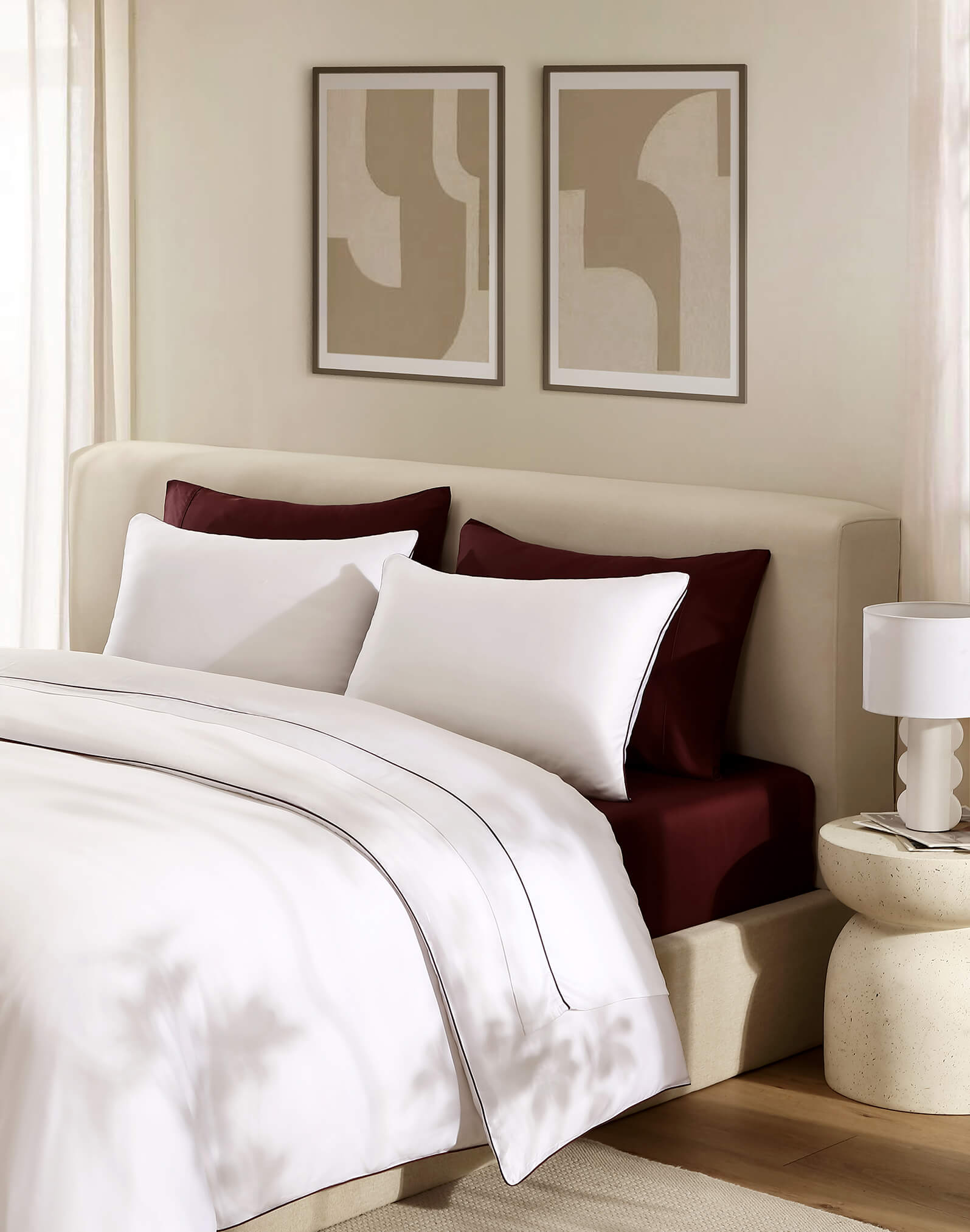 Lumière Luxe Sham Set with Piping