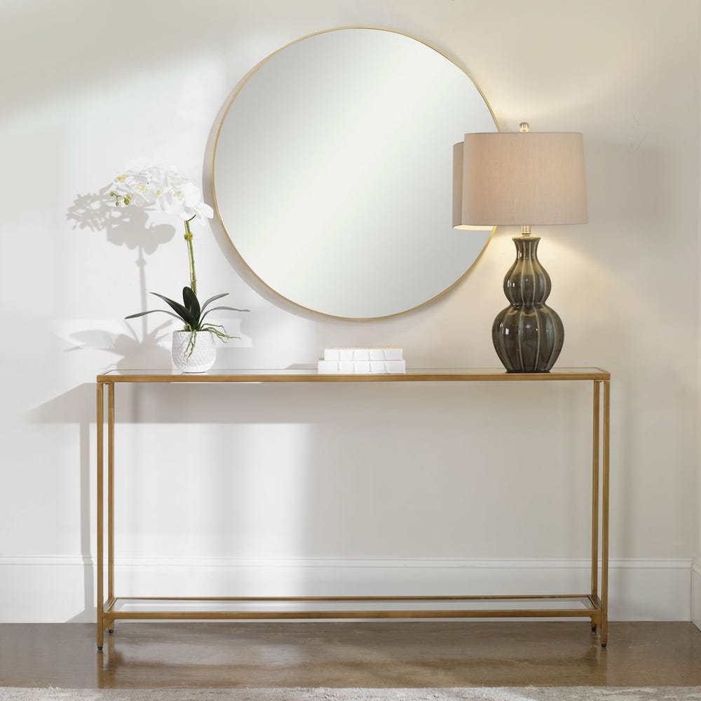 Sutton Minimalist Gold Iron Console Table