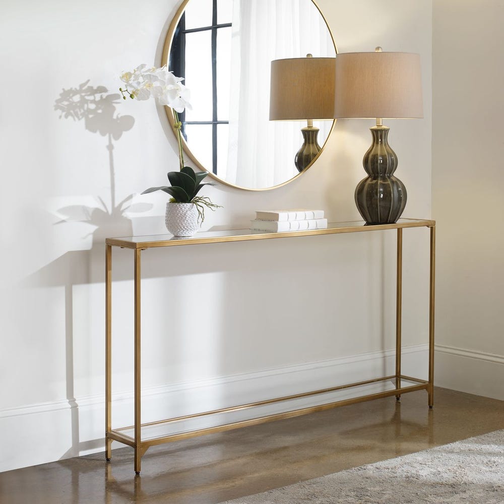 Sutton Minimalist Gold Iron Console Table