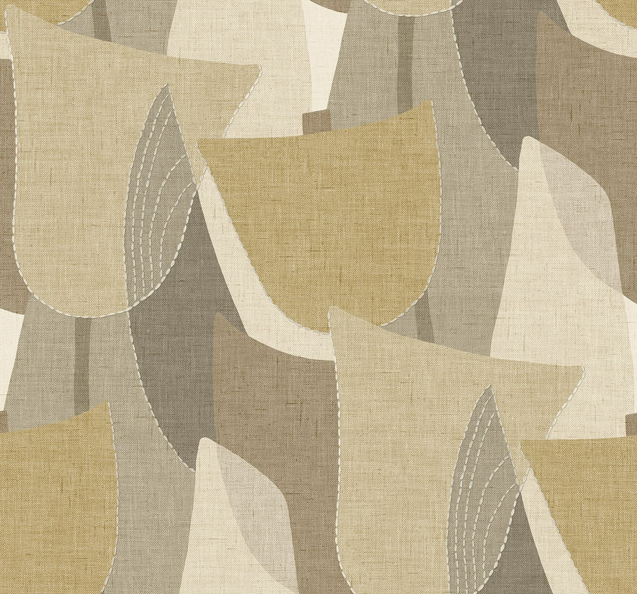 Fibers and Threads Mosley Tulips Geometric Embossed Vinyl Unpasted Wallpaper
