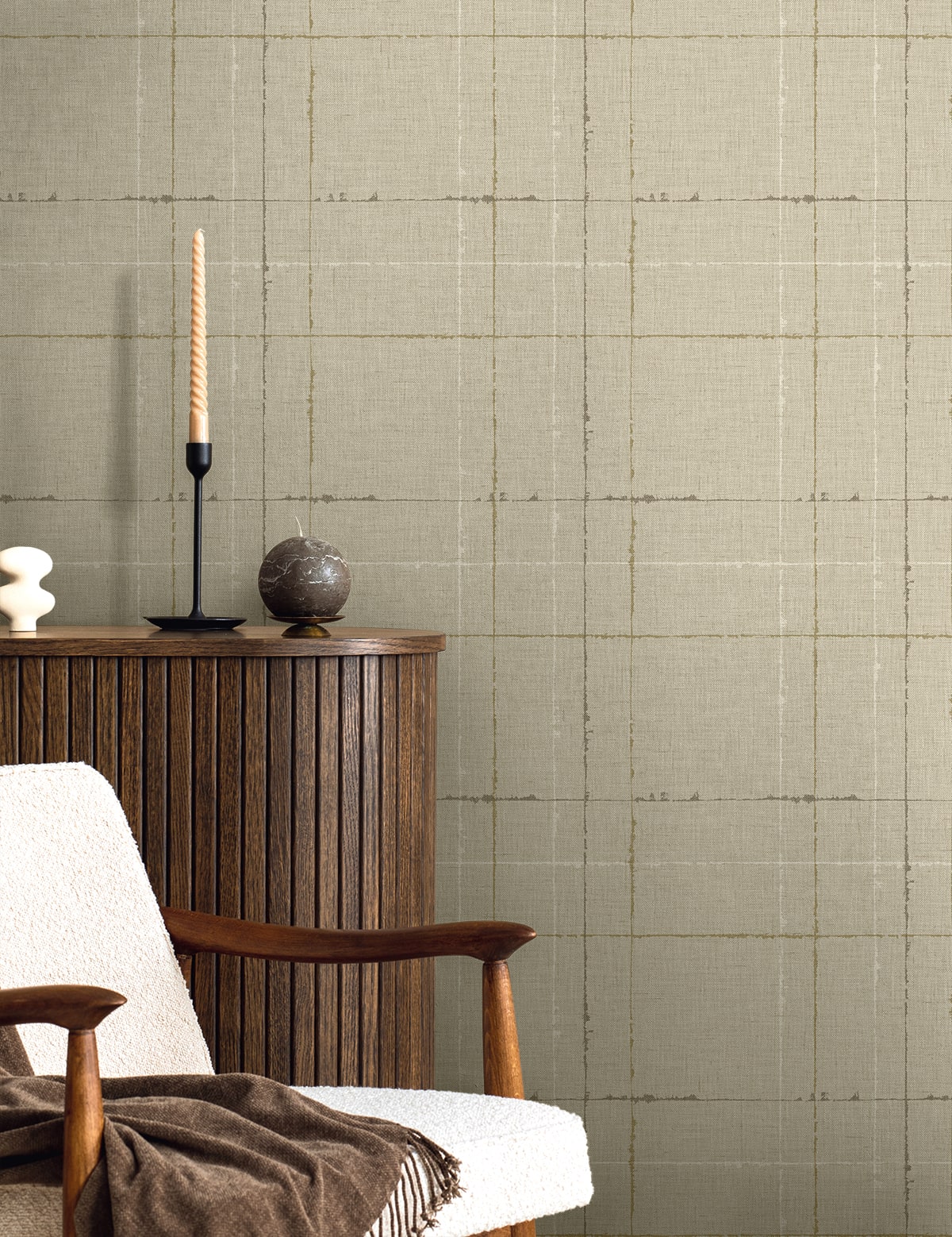 Fibers and Threads Gorton Plaid Embossed Vinyl Unpasted Wallpaper