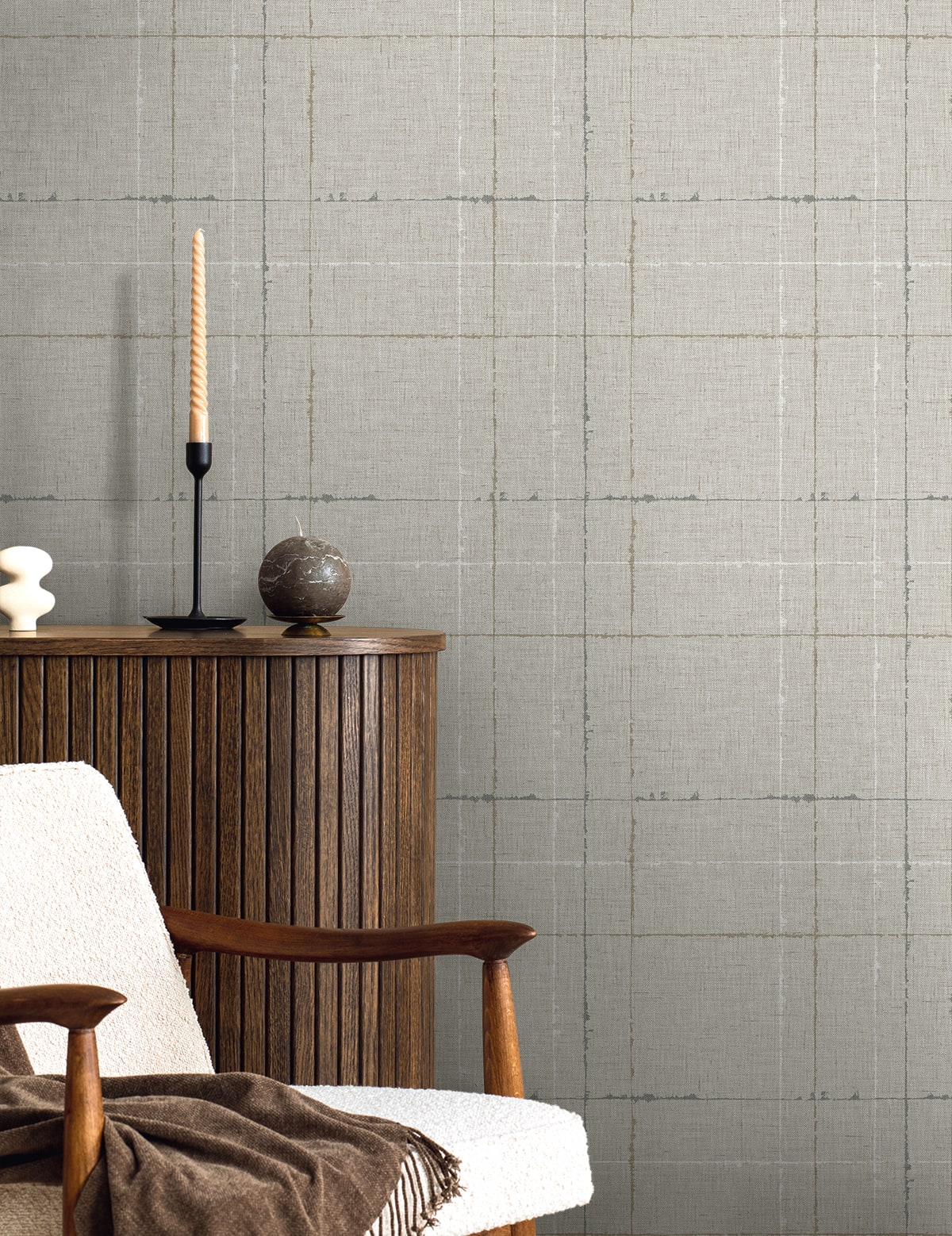 Fibers and Threads Gorton Plaid Embossed Vinyl Unpasted Wallpaper