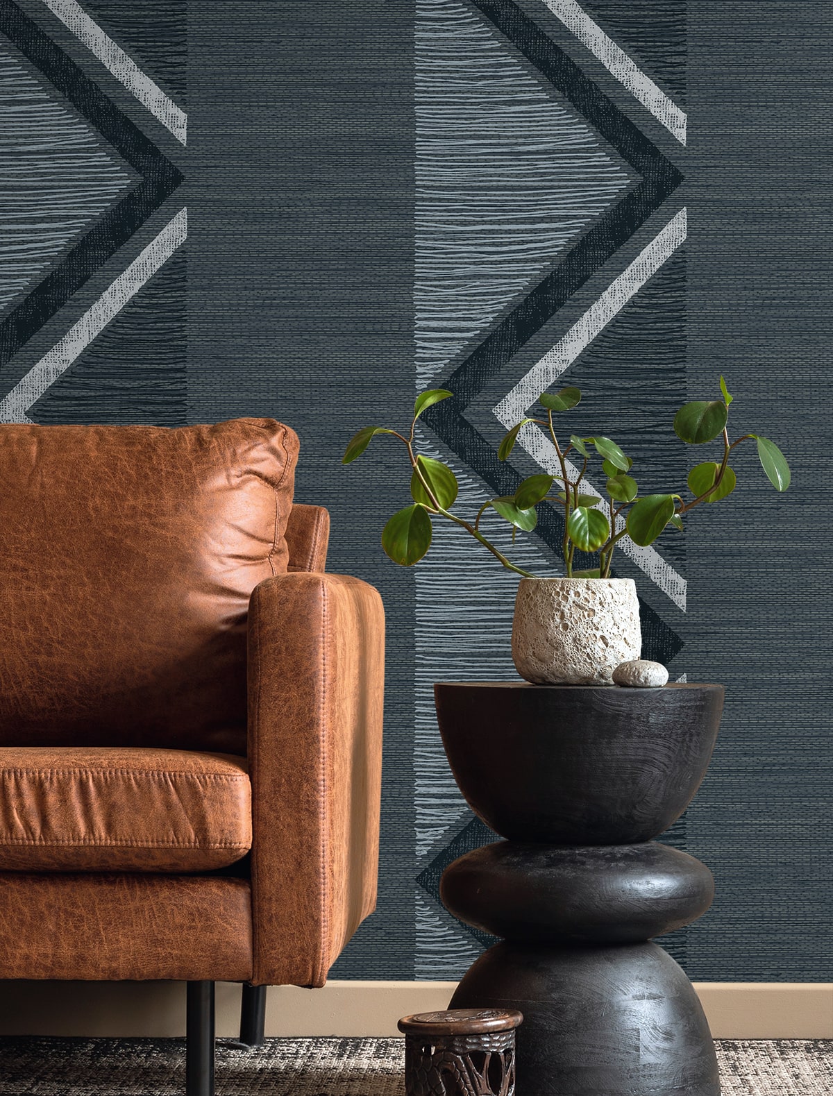 Fibers and Threads Beswick Chevron Nonwoven Unpasted Wallpaper
