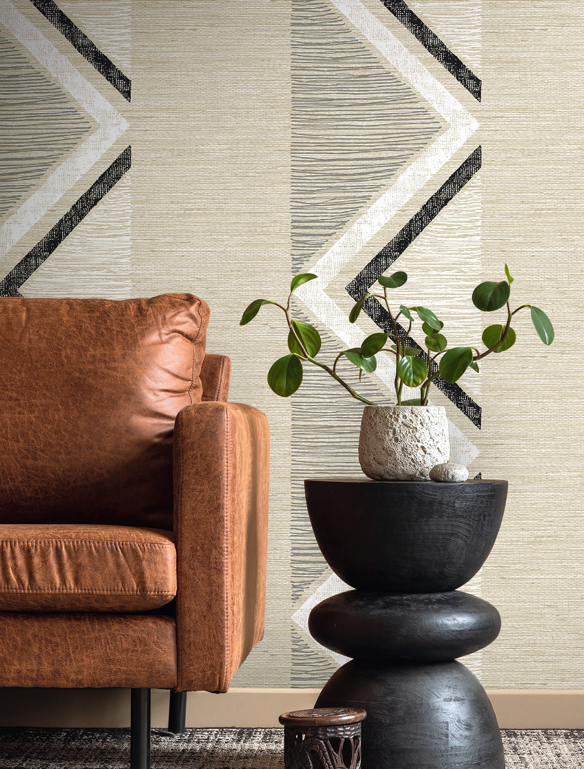 Fibers and Threads Beswick Chevron Nonwoven Unpasted Wallpaper