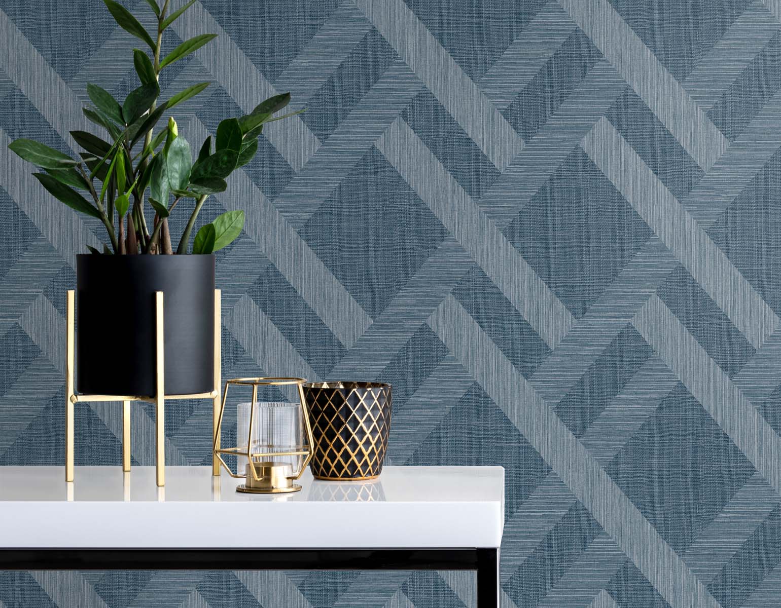 Even More Textures Linen Trellis Geometric Embossed Vinyl Unpasted Wallpaper