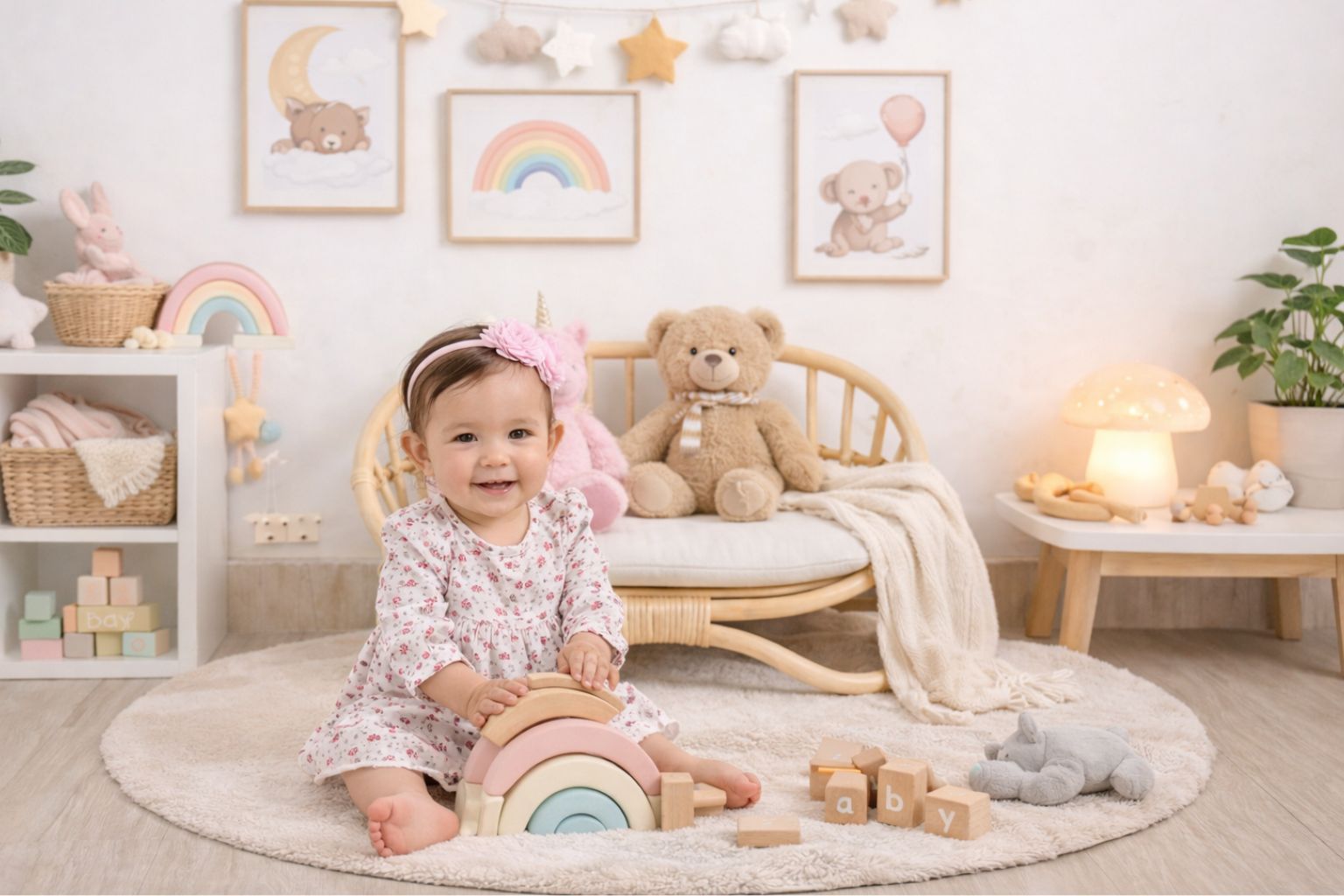 The "Petite Reverie" Miniature Rattan Doll Couch