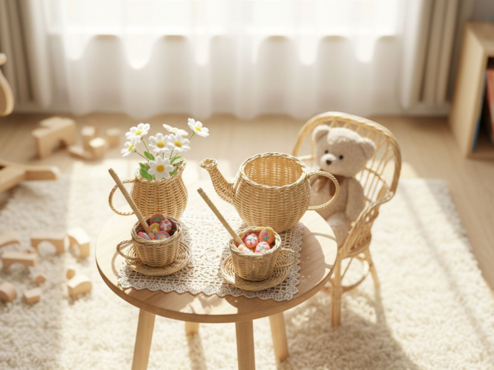 Wicker Tea Party Play Set