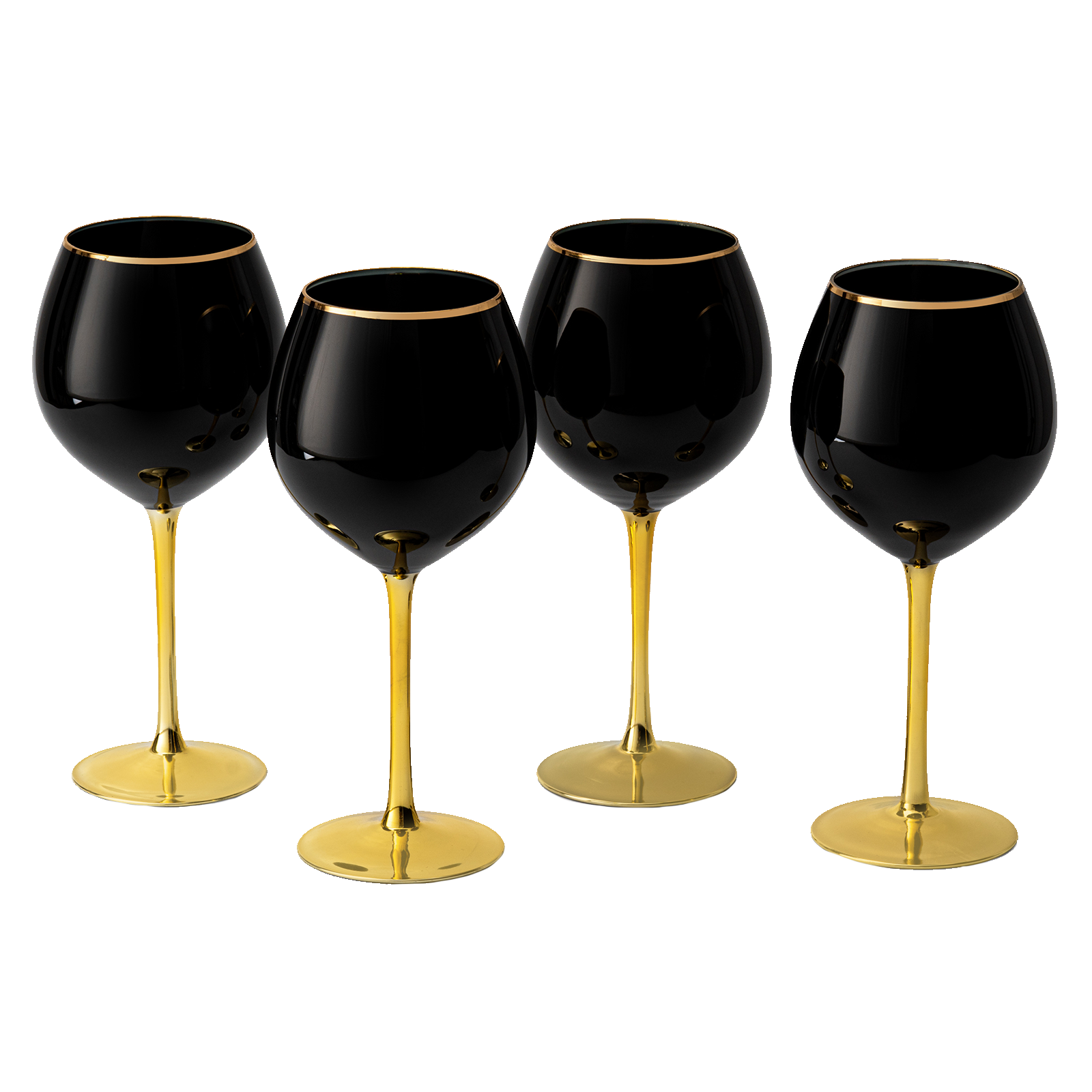 Set Of 4 Black Wine Glasses Gold Stemmed 14 Oz By Gold Rim Wine Glasses Black Colore