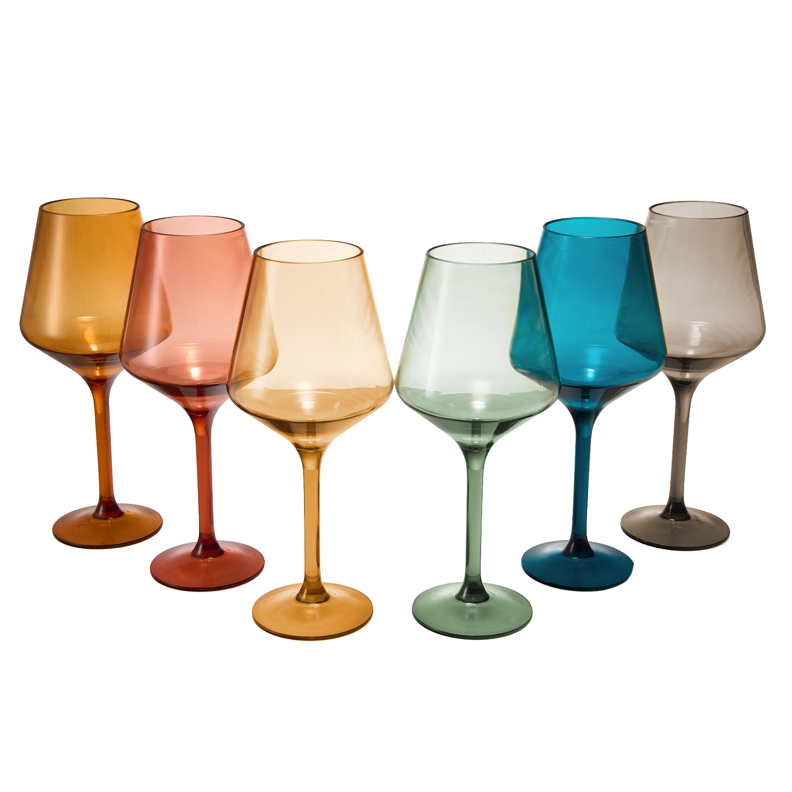 European Style Crystal Stemmed Wine Glasses Acrylic Glasses Tritan Drinkware Unbreakable Muted Color