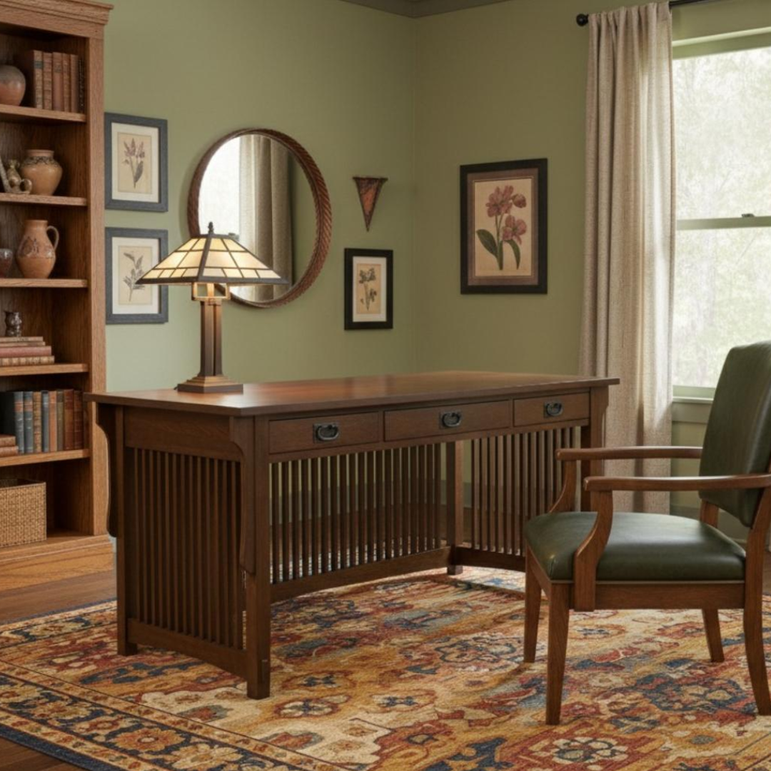 Mission Crofter 3 Drawer Library Desk