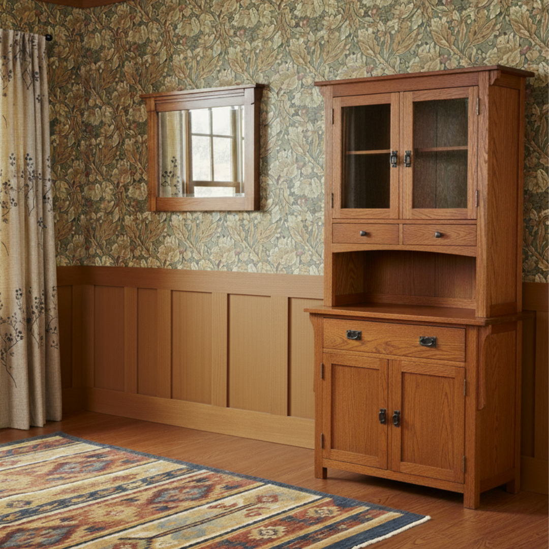 Pre-Order Mission 4 Door & 4 Drawer China Cabinet - Michael's Cherry