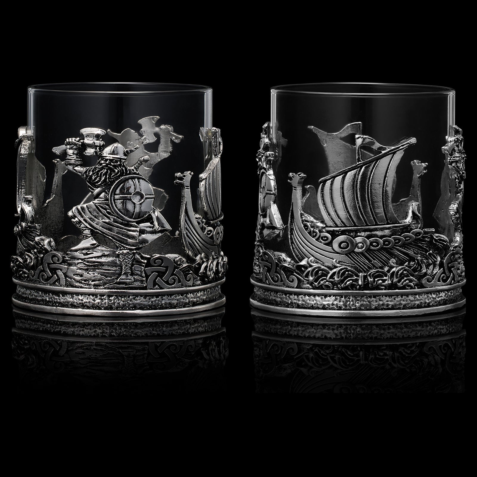 Viking Mythological Pewter Whiskey Wine Beer Water Drinking Glass 12OZ Single Water Rum Brandy Scotc