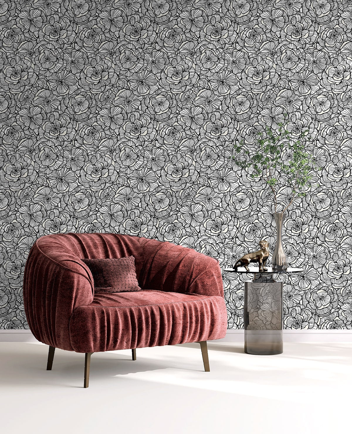 Piano Alejandra Floral Unpasted Wallpaper
