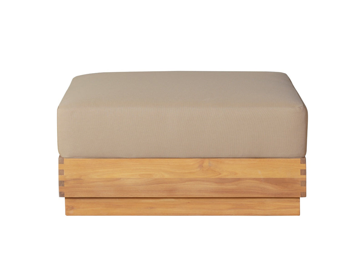 Imperial Grove Outdoor Solid Teak Wood Ottoman Upholstered Cushion