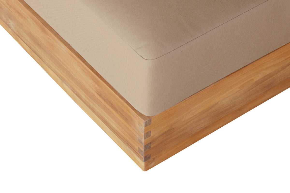Imperial Grove Outdoor Solid Teak Wood Ottoman Upholstered Cushion