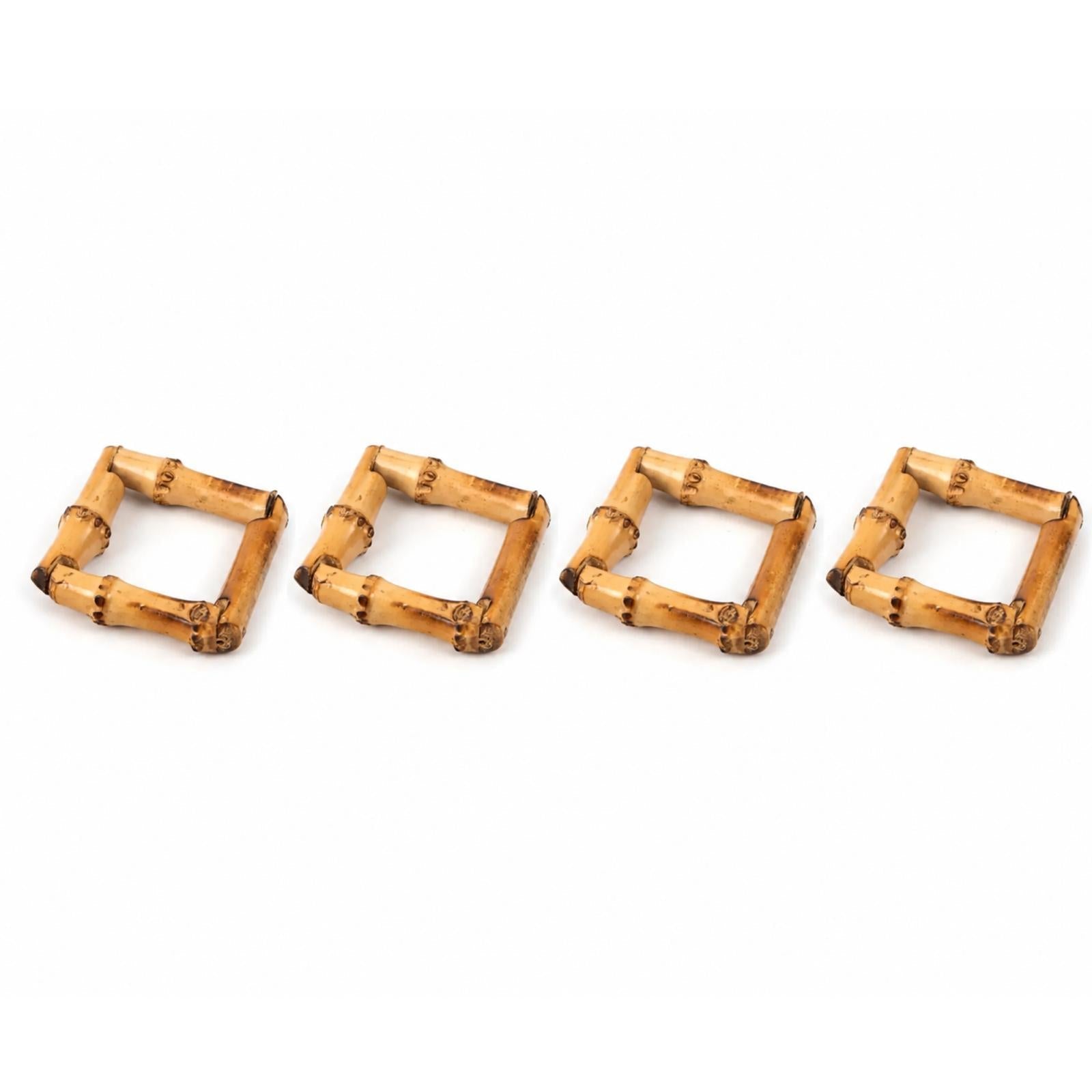 Square Bamboo Napkin Ring (Set of 4)