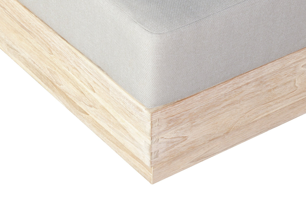 Imperial Grove Outdoor Solid Teak Wood, Natural Look Ottoman Upholstered Cushion