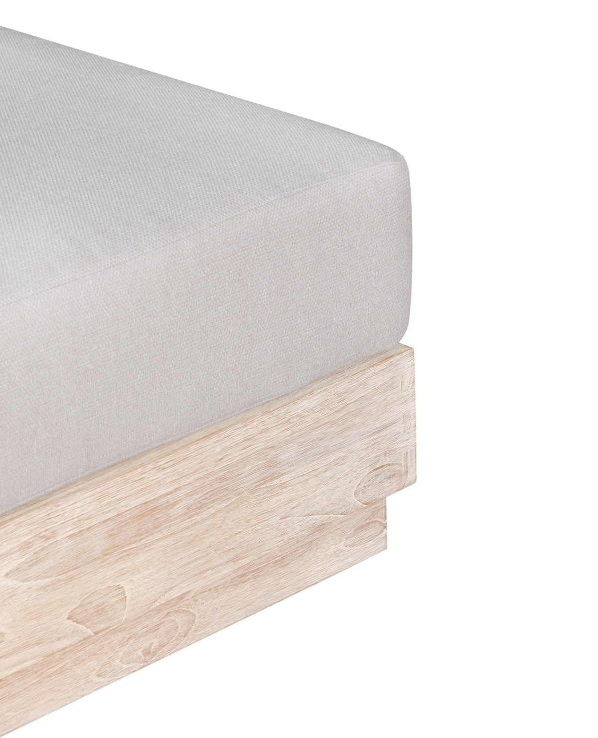 Imperial Grove Outdoor Solid Teak Wood, Natural Look Ottoman Upholstered Cushion