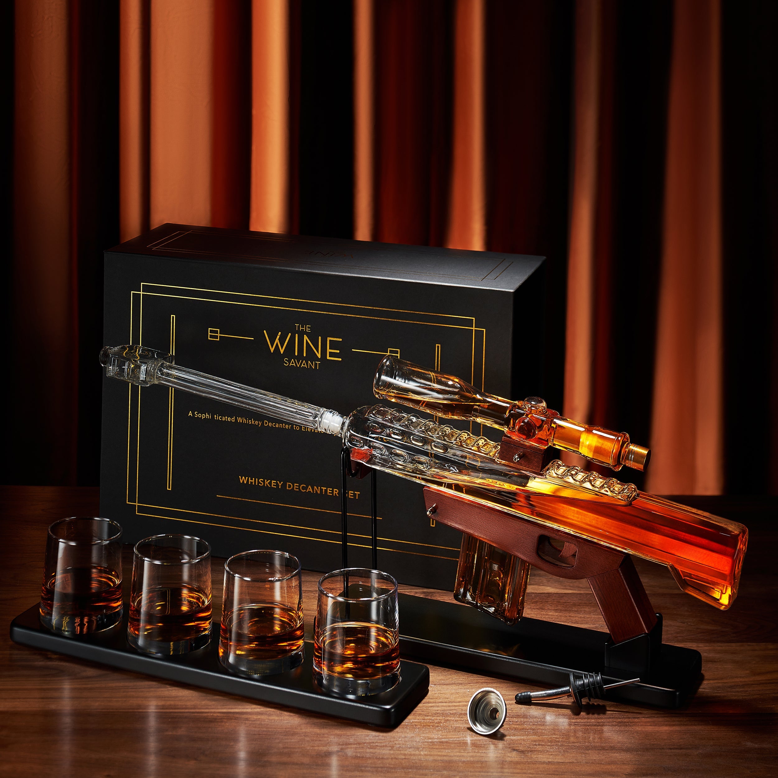 Gifts For Men Dad Whiskey Decanter Set Sniper Scope Glass Gun Ar Limited Edition Silencer Stopper 22