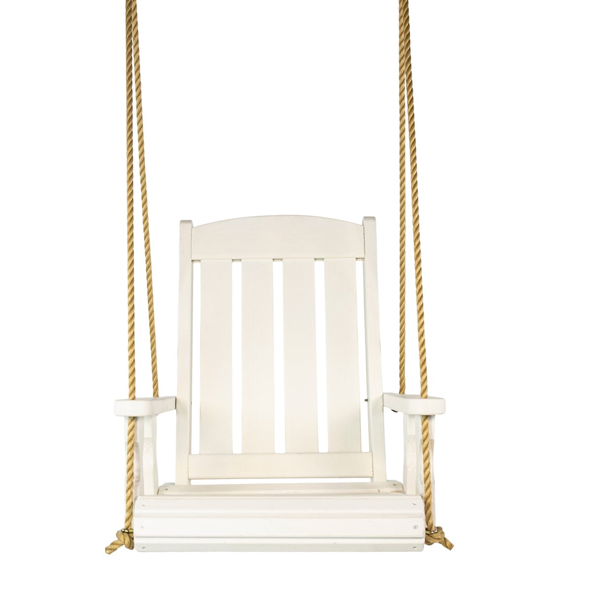 Amish Casual Heavy Duty Outdoor Wood Swing Chair in White Stain