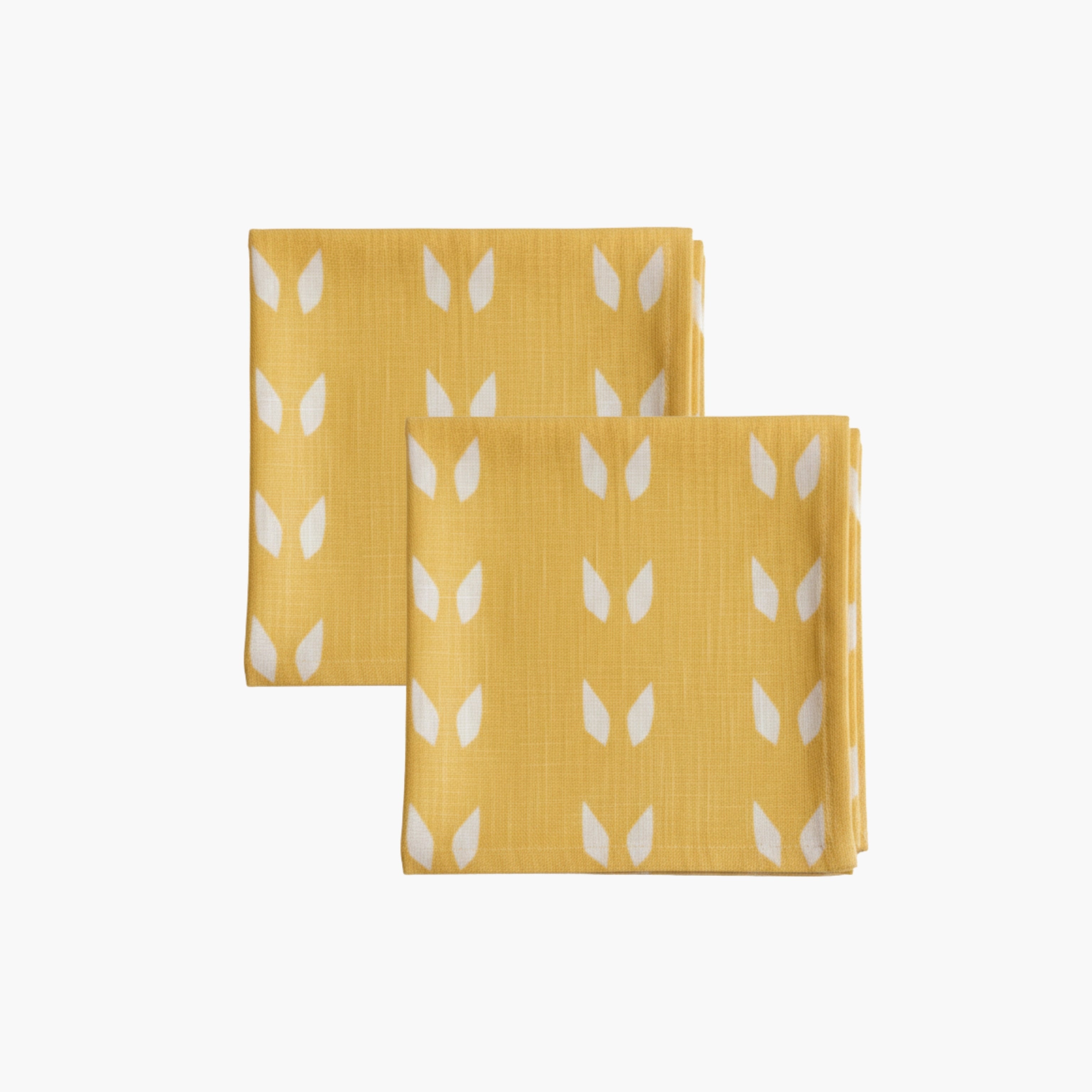 Terra - Pure Linen Table Napkins (Set of 2) - Mustard White