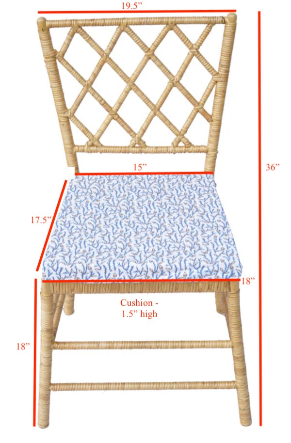 Set of 4 Diamond Back Wicker Chair