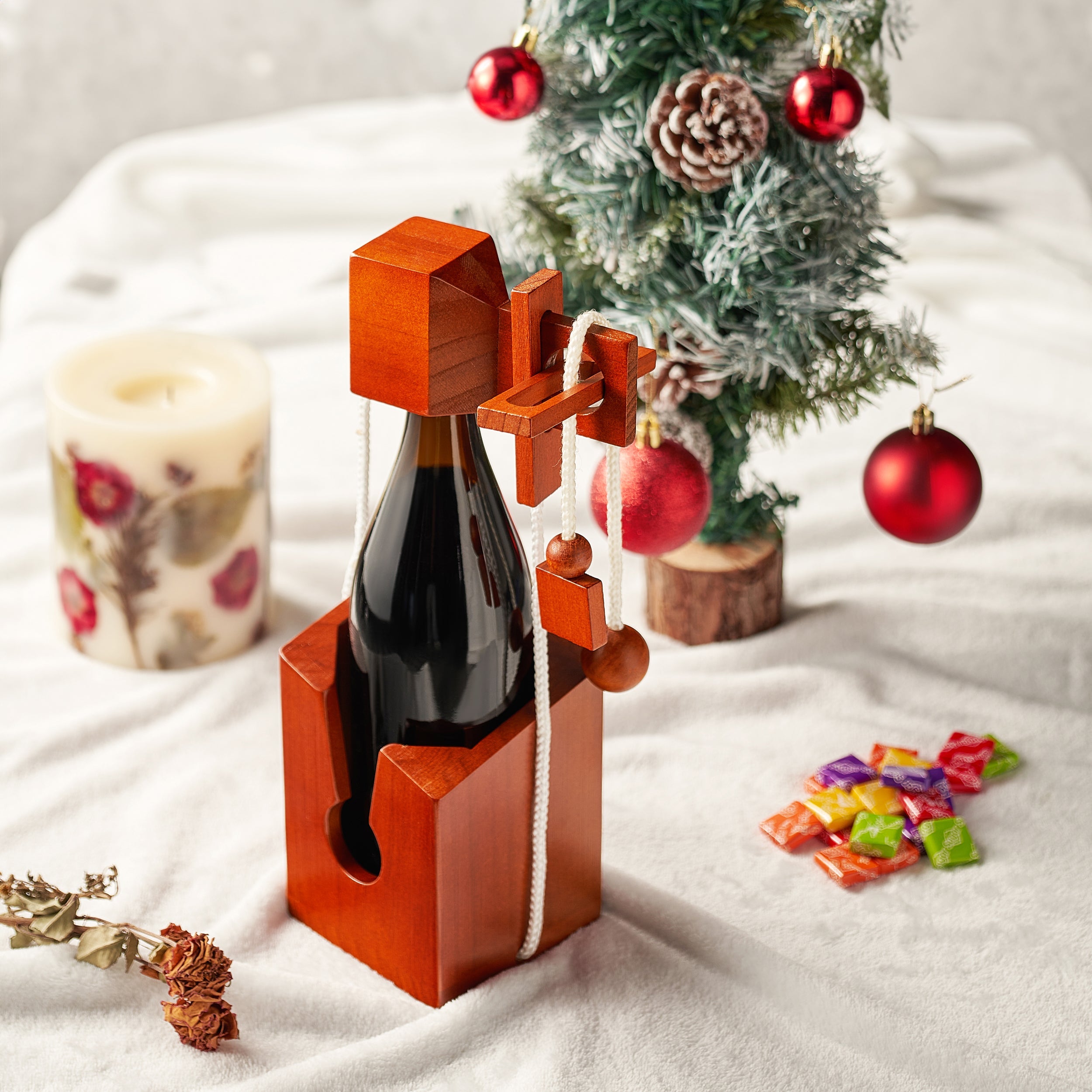 Wine Bottle Puzzle Game 3d Wooden Wine Bottle Holder Challenging Solve The Puzzle Lock Games For Adu