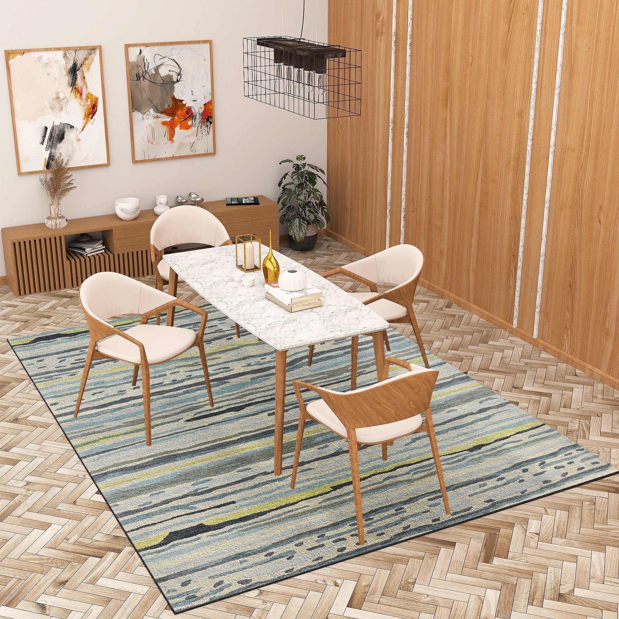 Premium Hand-Tufted Rug Made of 100% Wool  - Winter Coast - 9x12 Feet