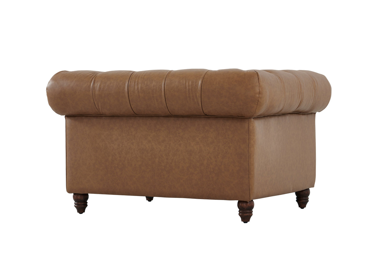 Cornelia Modern Contemporary Eco Leather Arm Chair - Light Brown
