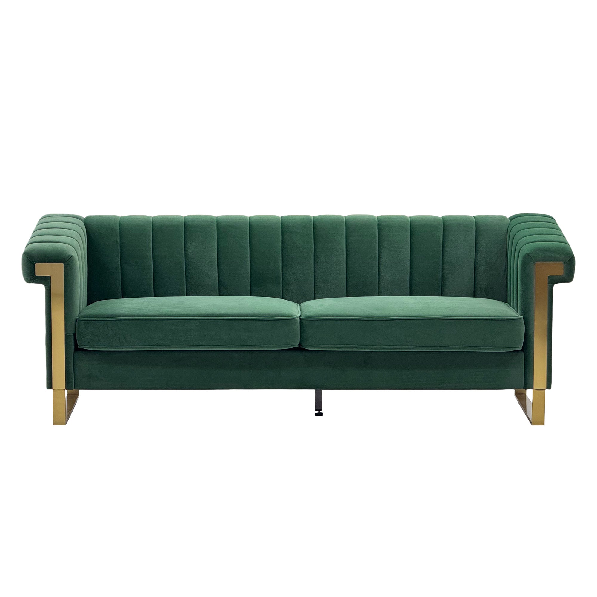 FX-P81B-RG 834-14 Velvet Sofa with Gold Accents