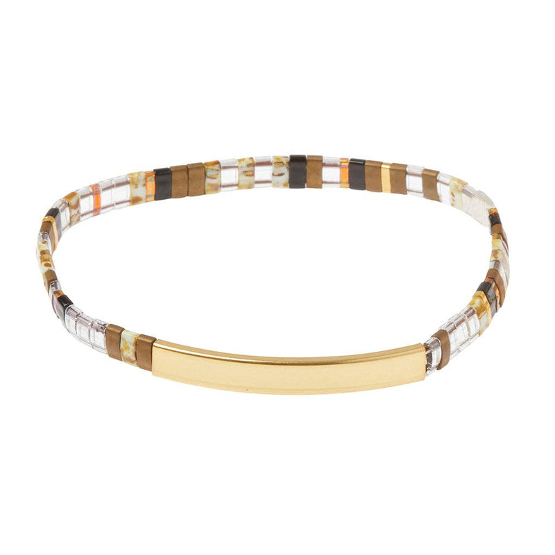 Good Karma Miyuki Bracelet | Sparkle & Shine - Topaz/Gold