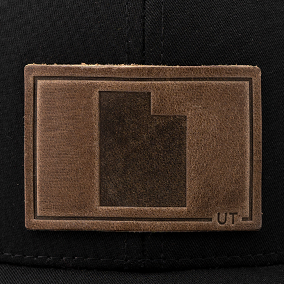 Utah Silhouette Hat | Leather Patch Trucker Hat