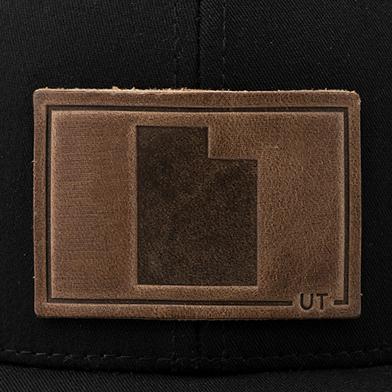 Utah Silhouette Hat | Leather Patch Trucker Hat