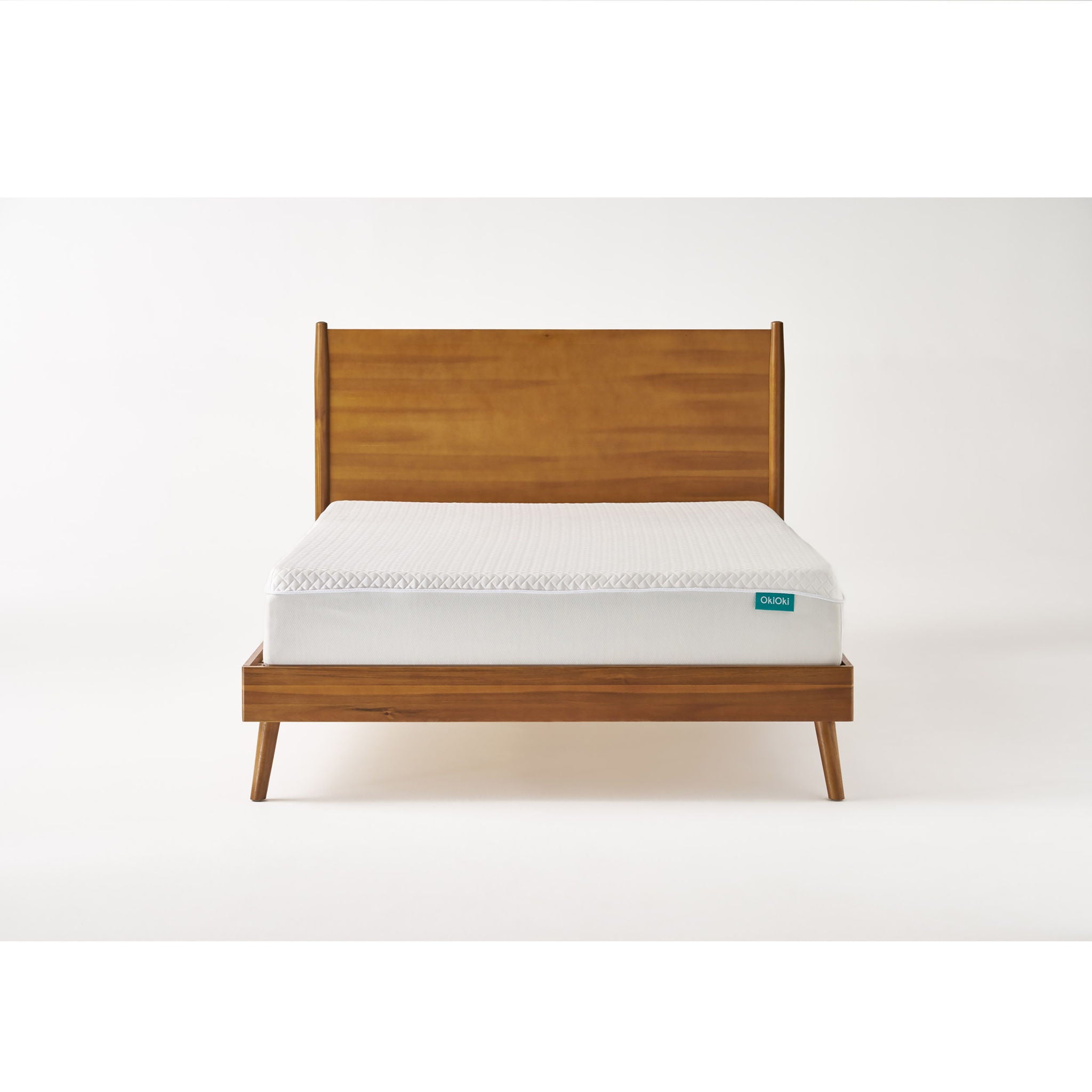 Okioki Mid-Century Wood Bed