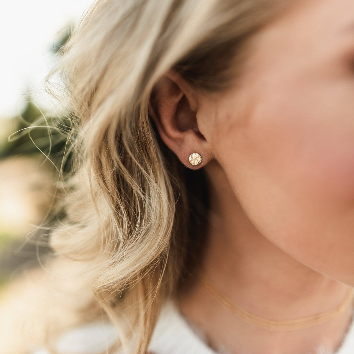 Circle Stud Earrings - Hypoallergenic, Waterproof, Dainty