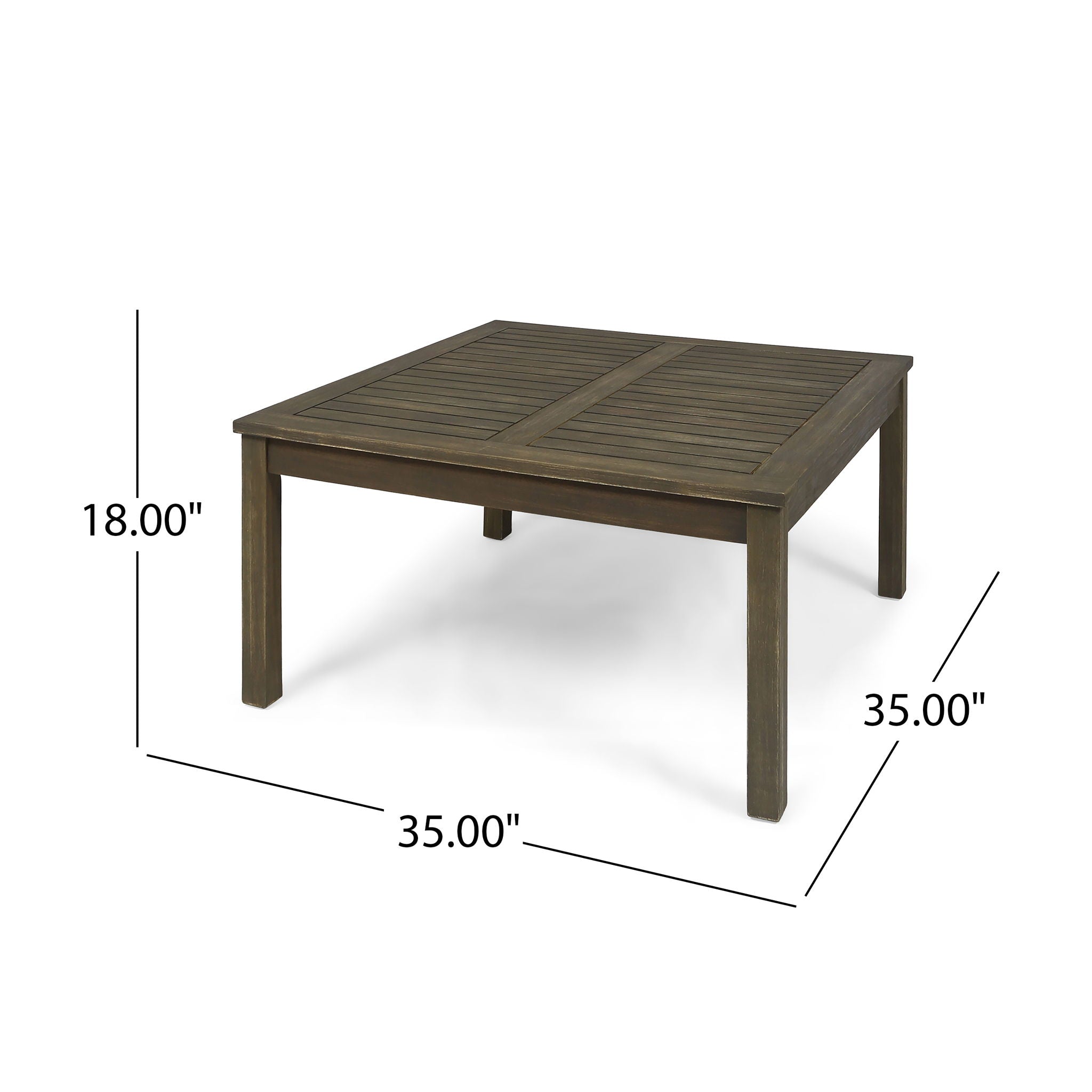 Perla Rustic Square Coffee Table with Block Legs