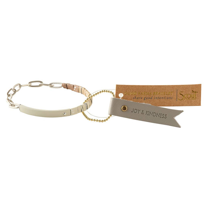 Good Karma Ombre w/Chain Bracelet - Joy&Kindness Ivory/Silvr