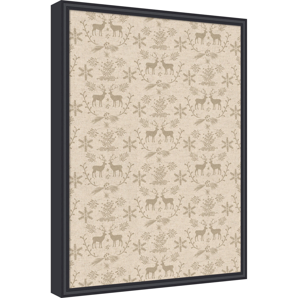 Framed Fabric Pinboard Reindeer Linen Printed Bulletin Board