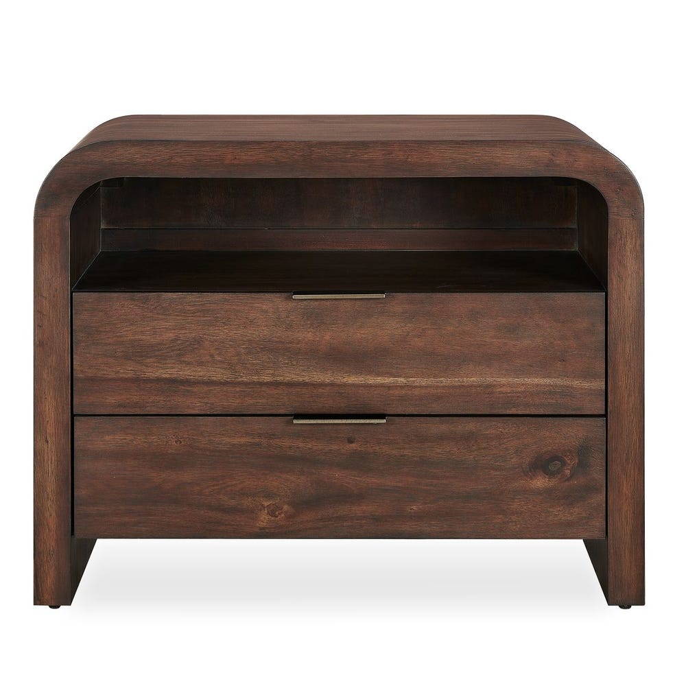 Hargrove Curved Walnut Accent Side Table