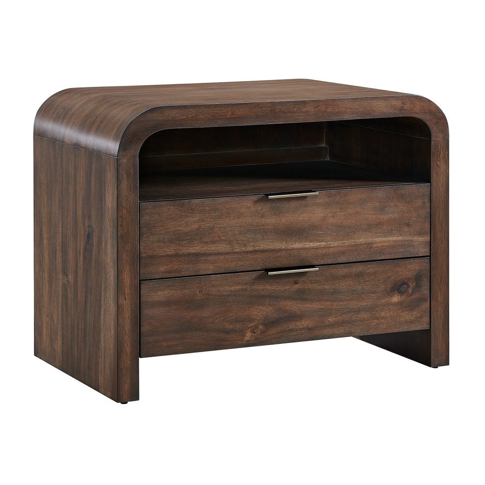 Hargrove Curved Walnut Accent Side Table