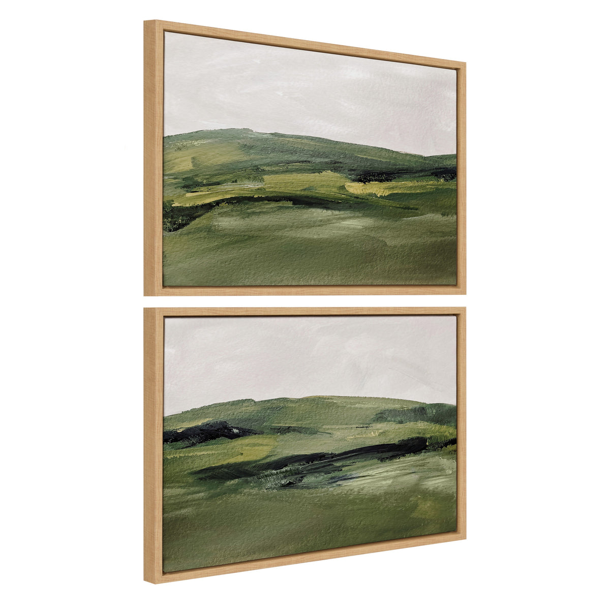 Sylvie Green Mountain Landscape I and II Framed Canvas Art Set by Amy Lighthall
