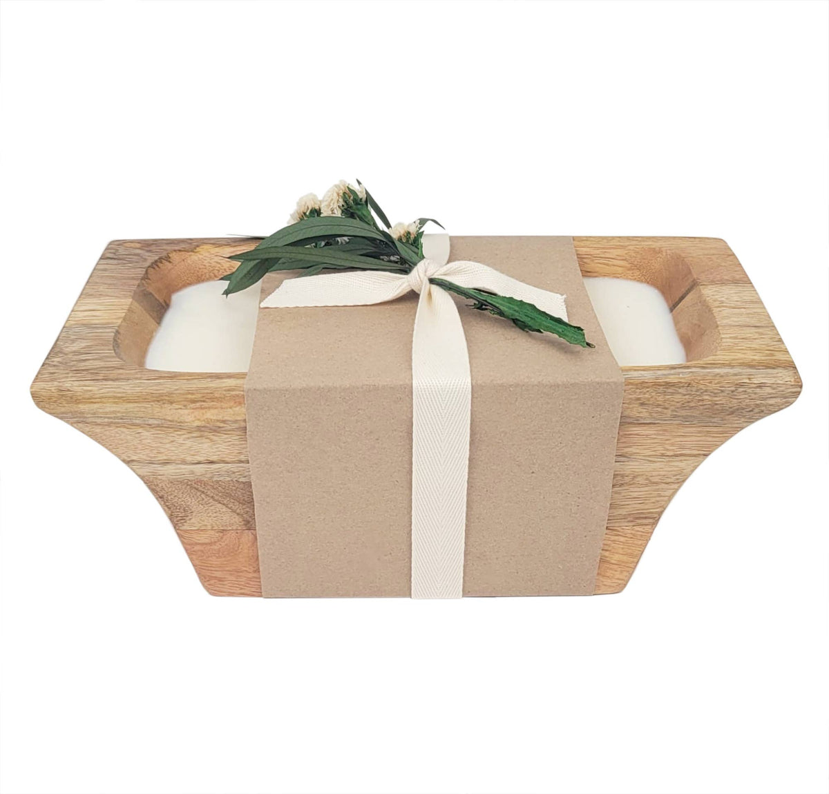Mango Wood Deep Rectangular Candle