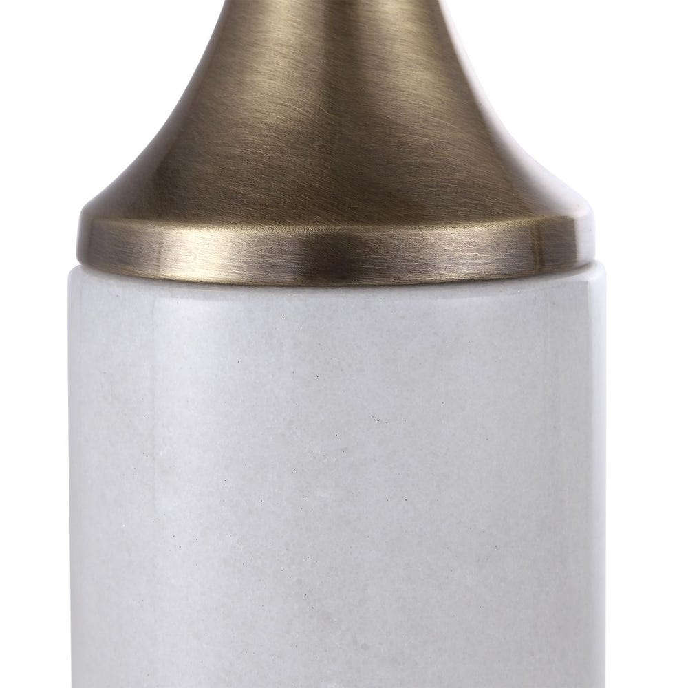 Brass and White Marble Candleholders