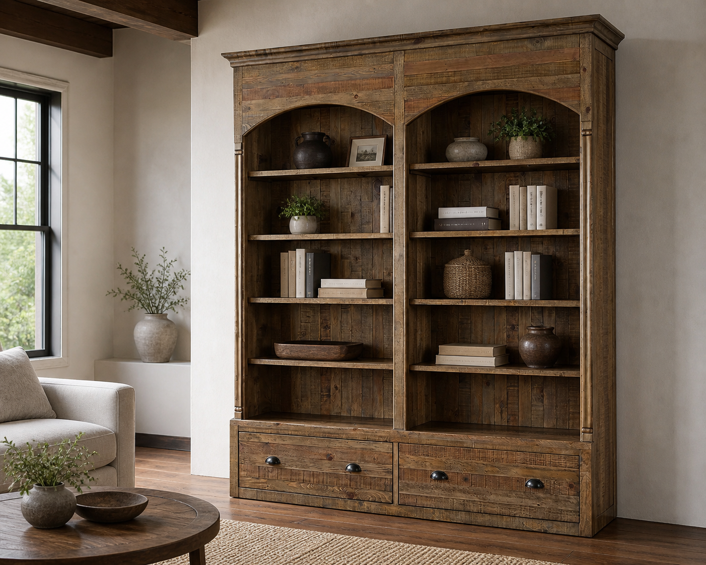 Franklin Double Arch Bookcase