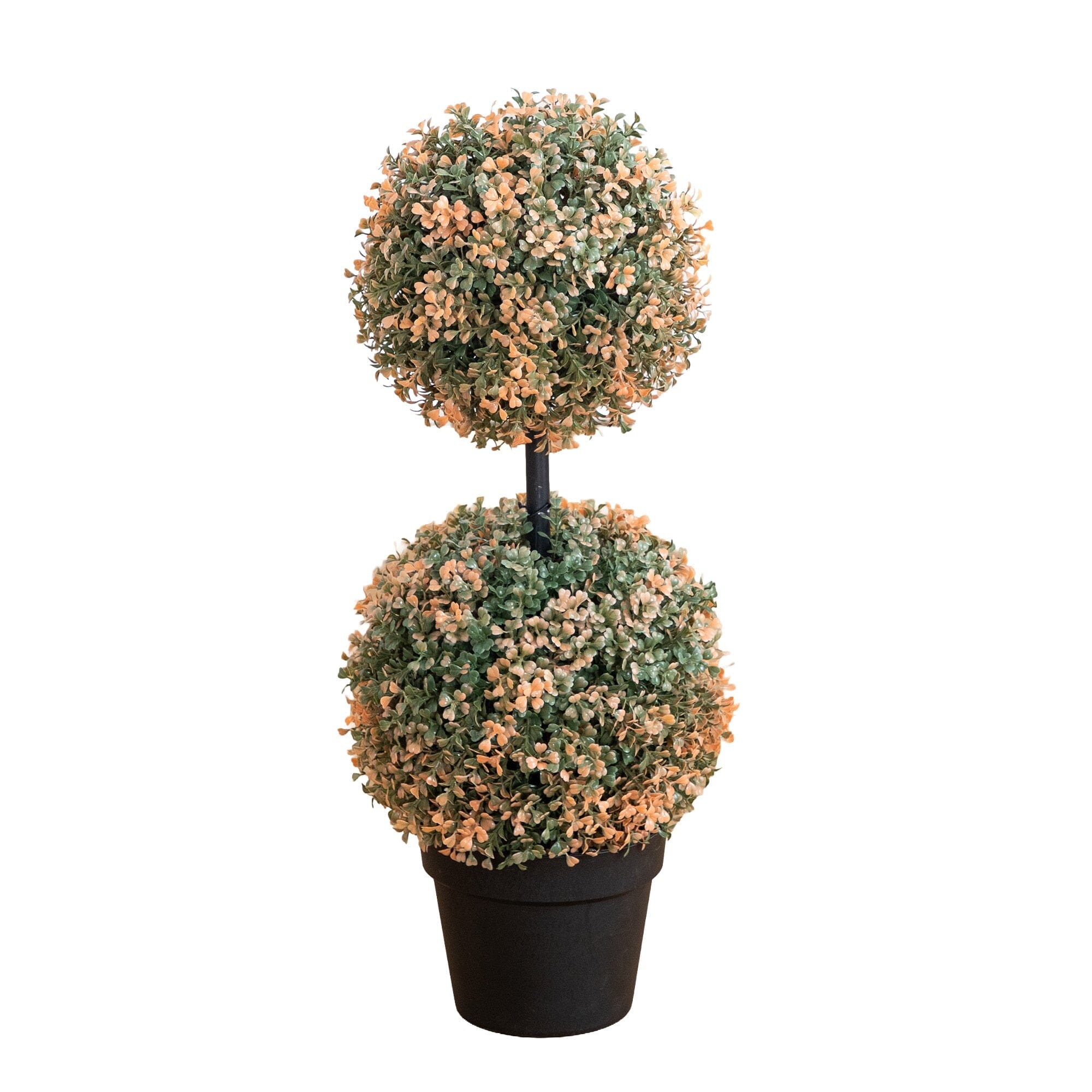 2’ UV Resistant Autumn Double Ball Boxwood Artificial Fall Topiary Tree (Indoor/Outdoor)